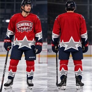 OT Sports Greensboro Generals Hockey Jersey Mens 3XL ECHL Vintage Stars
